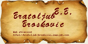 Bratoljub Brošković vizit kartica